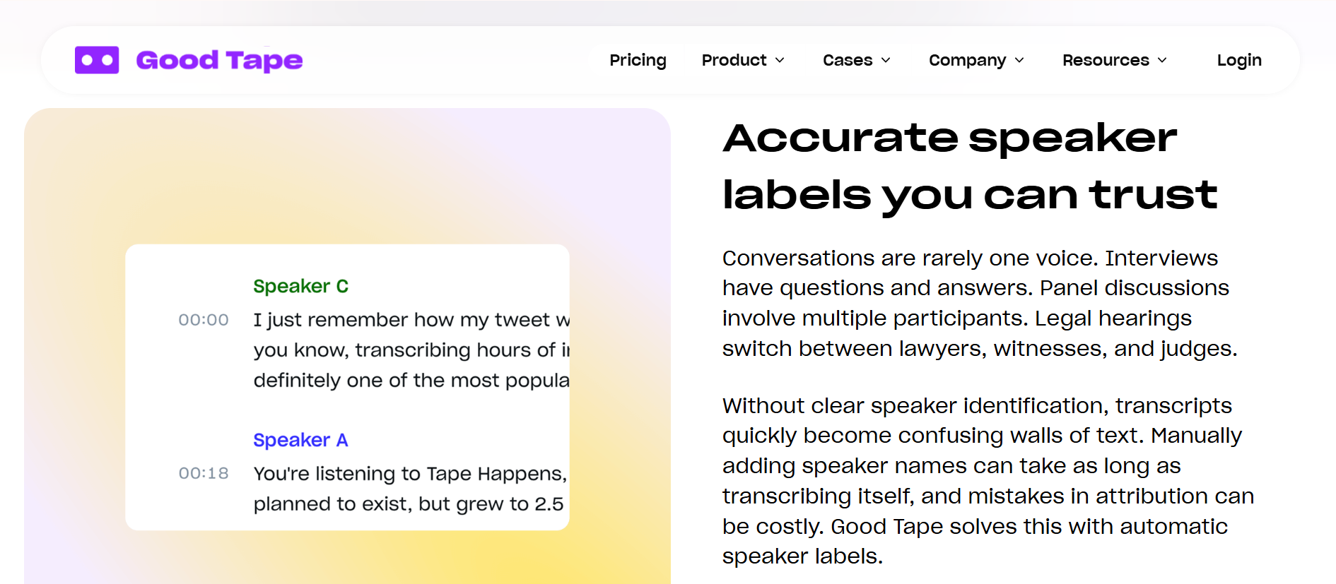 Good Tape Features for Research Interviews