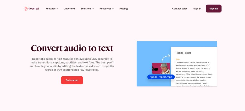 Descript – Best for Editing Videos Like a Document