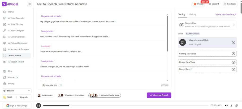 AI Vocal - Best for Simple Text-to-Speech Conversion