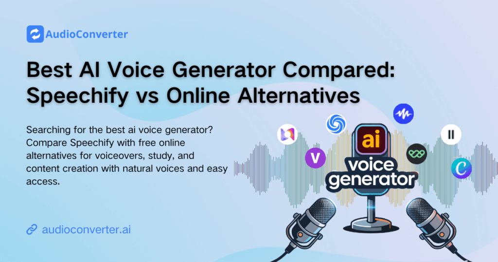 Best AI Voice Generator Compared: Speechify vs Online Alternatives