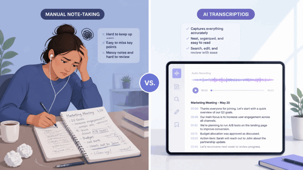 Audio Transcription vs. Manual Note-Taking