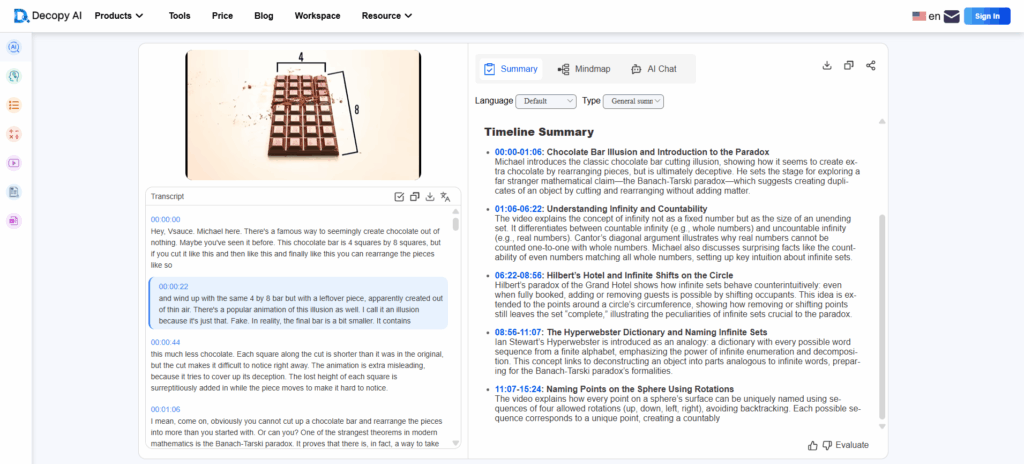 Decopy AI – YouTube Video Transcripts with Built-in Rewriting