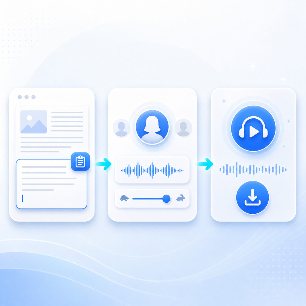 3step to listen articles