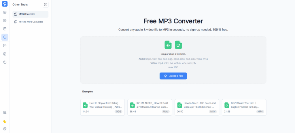 Audio Converter AI MP4 to MP3 Converter — Best for Large Files and Fast Conversion