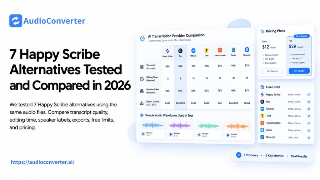 7 Happy Scribe Alternatives Tested and Compared in 2026