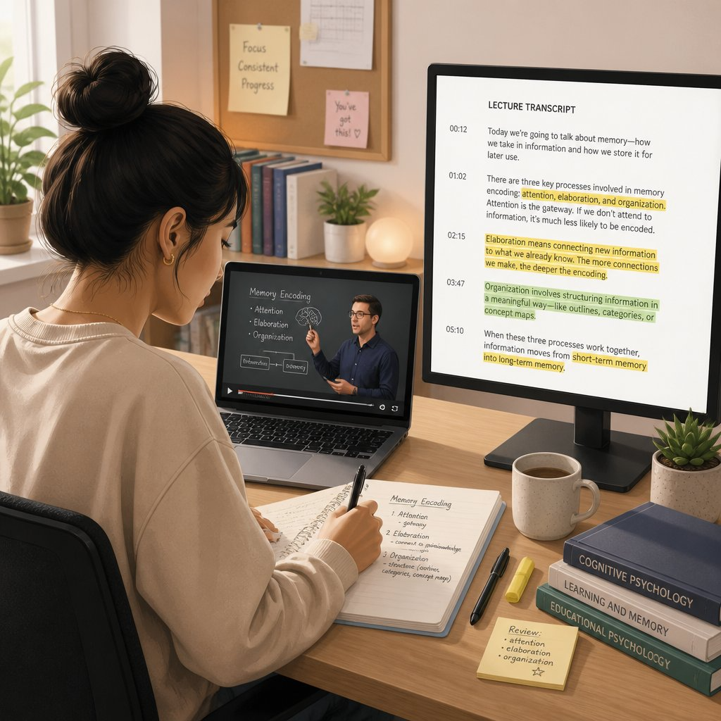 Example 1: A Student Transcribing Lecture Recordings