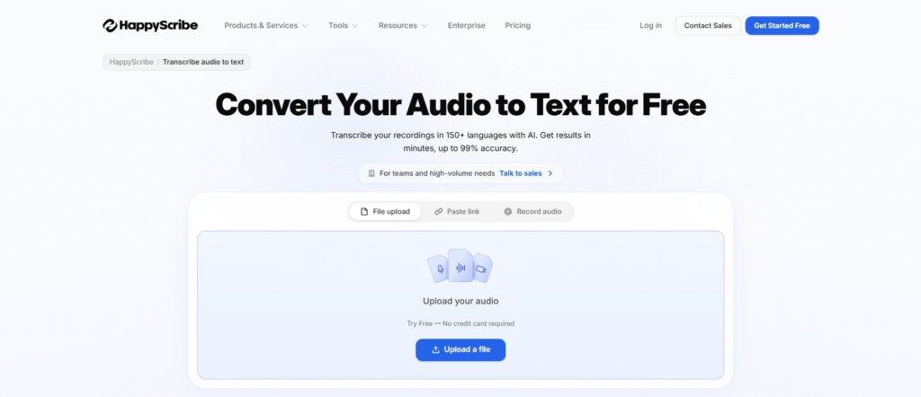 HappyScribe – Best for Human-Reviewed Transcripts