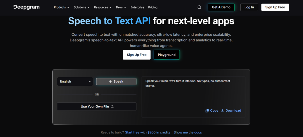 Deepgram — High Accuracy AI Transcription