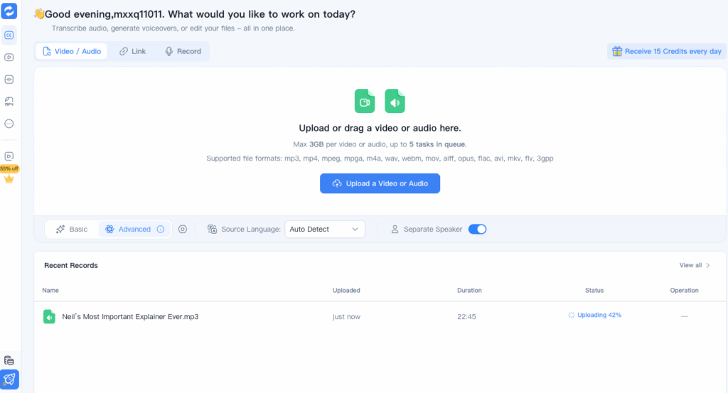Step 3: Run AI Transcription