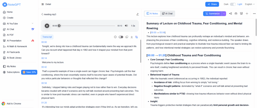 NoteGPT – Smart Audio to Notes and Summaries