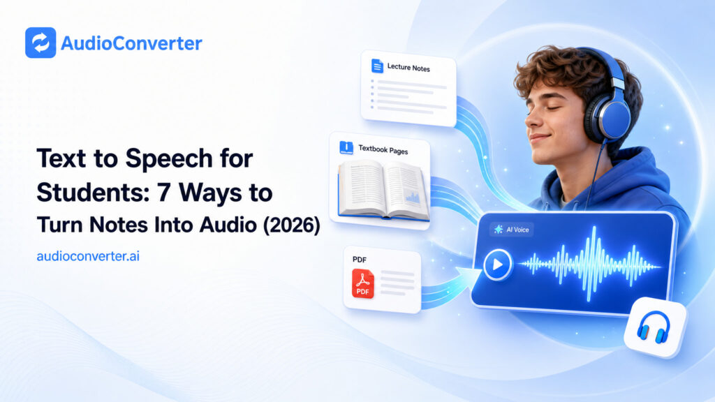 Text to Speech for Students: 7 Ways to Turn Notes Into Audio (2026)