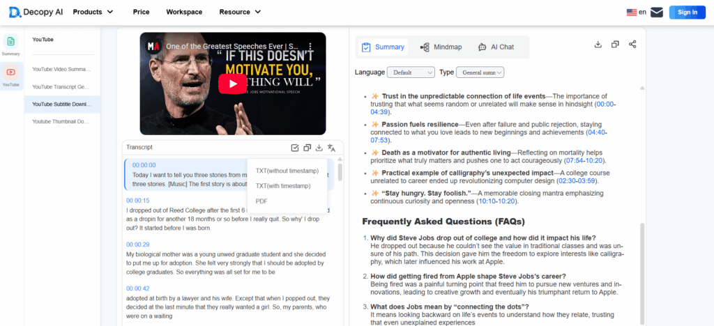 DeCopy AI — AI-Focused Subtitle Generator