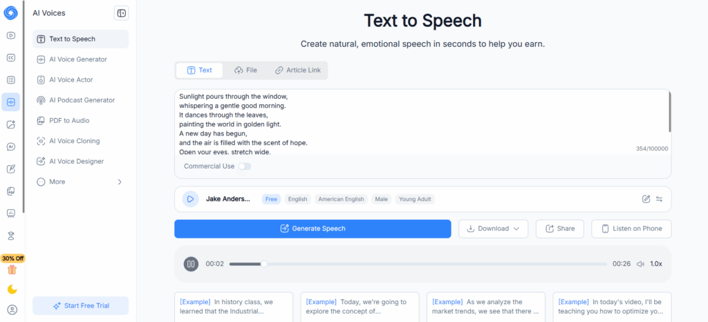 NoteGPT - Best Text to Speech Free Tool for Studying & Learning