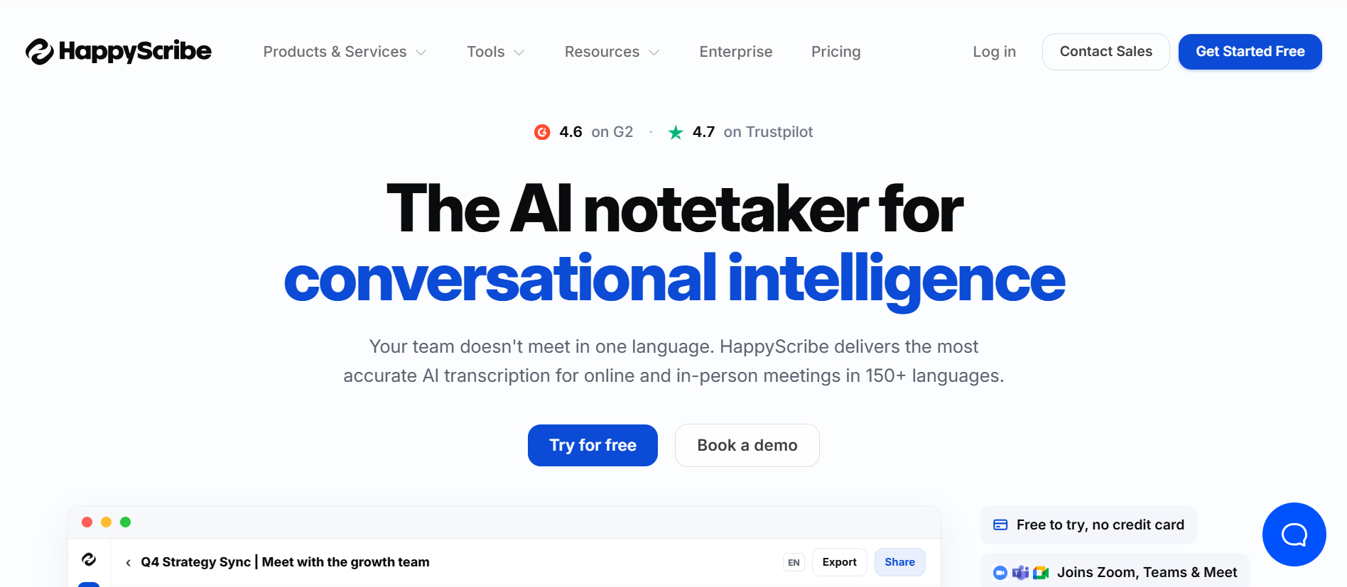 Happy Scribe: Best for Multilingual and Human-Reviewed Transcripts