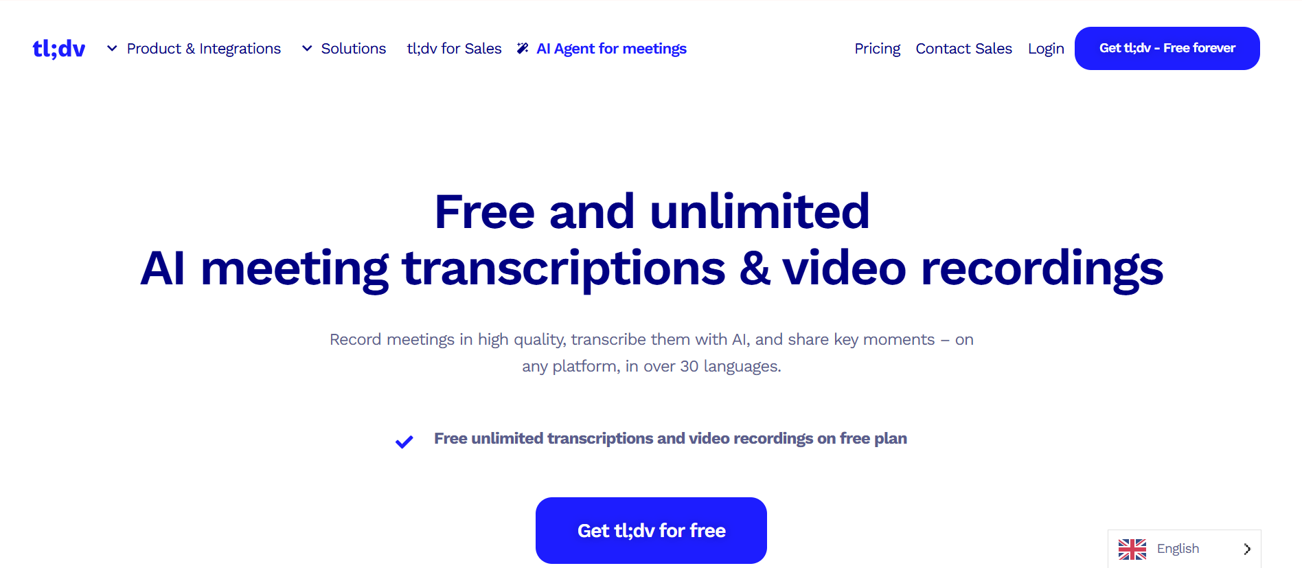tl;dv: Best for Reviewing Multiple Meetings