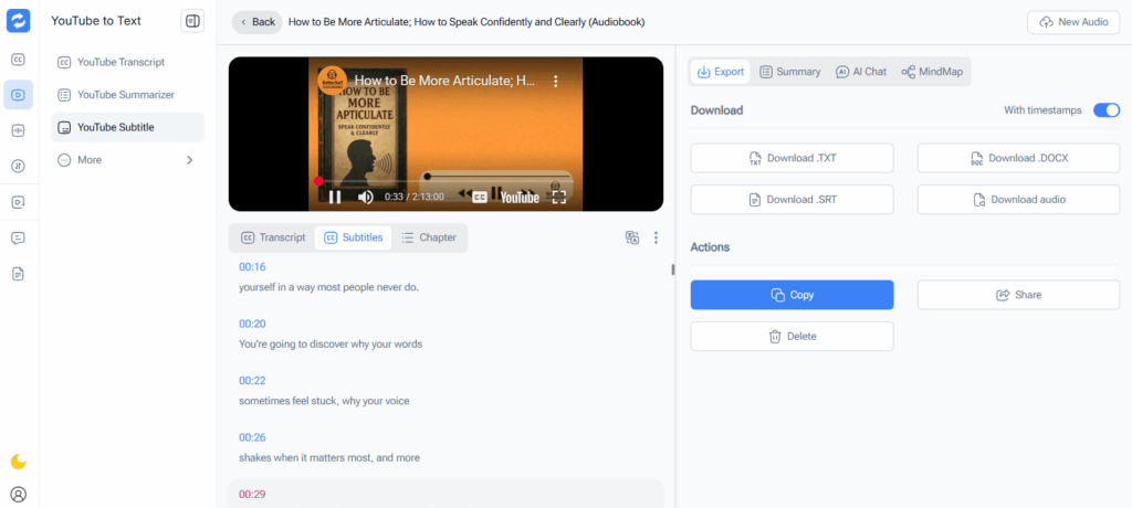 Audio Converter AI — Best for Download YouTube Subtitles Without Captions