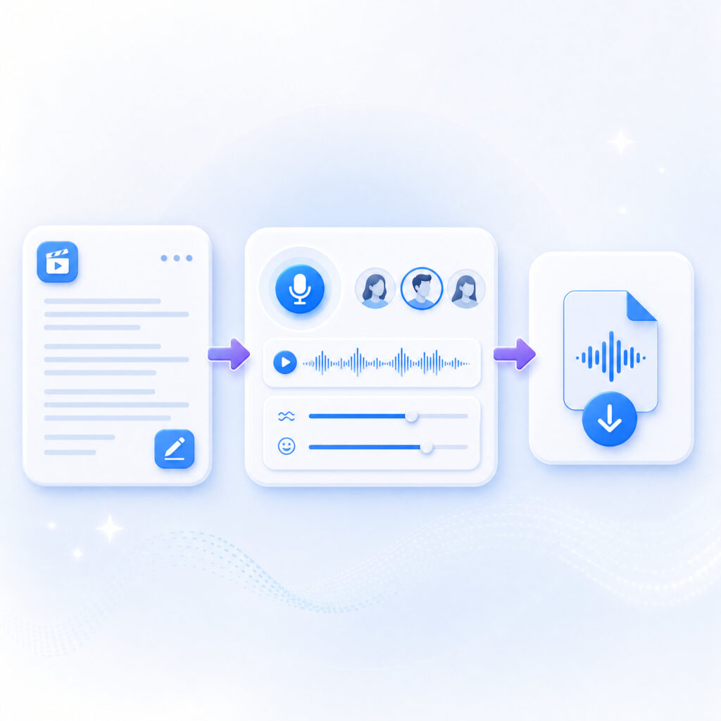 3 step worlflow to add a voiceover