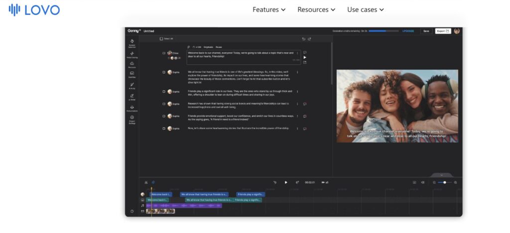 LOVO (Genny) — 500+ Voices with an Integrated Video Editor