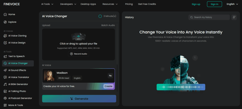 FineVoice - Best for Creator Voiceovers