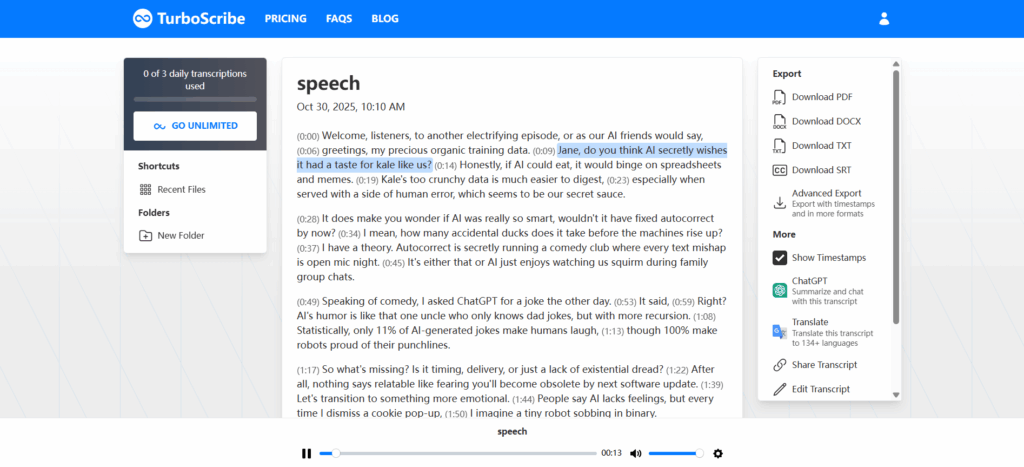 How to Use TurboScribe AI for Audio to Text Transcription