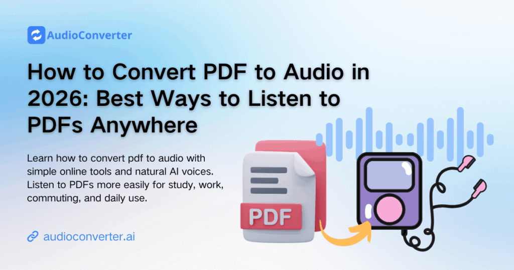 How to Convert PDF to Audio in 2026: Best Ways to Listen to PDFs Anywhere
