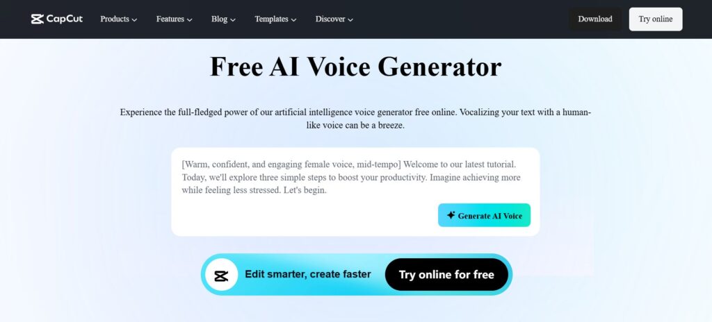 CapCut AI Voice Generator — Voice Generation Inside a Full Video Editing Workflow