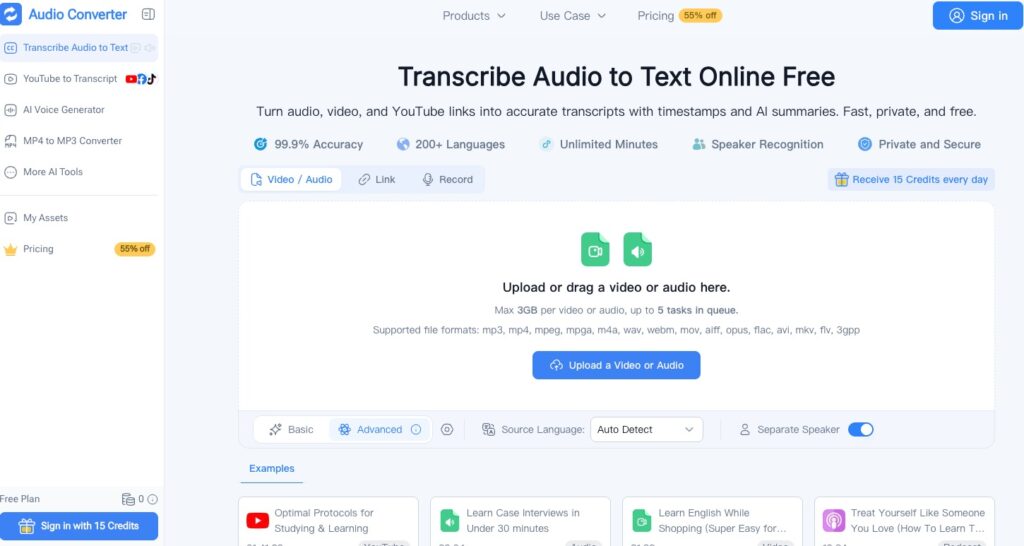 Step 1: Upload Your Audio File