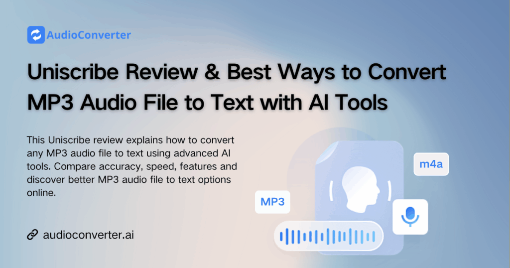 Uniscribe Review & Best Ways to Convert MP3 Audio File to Text with AI Tools