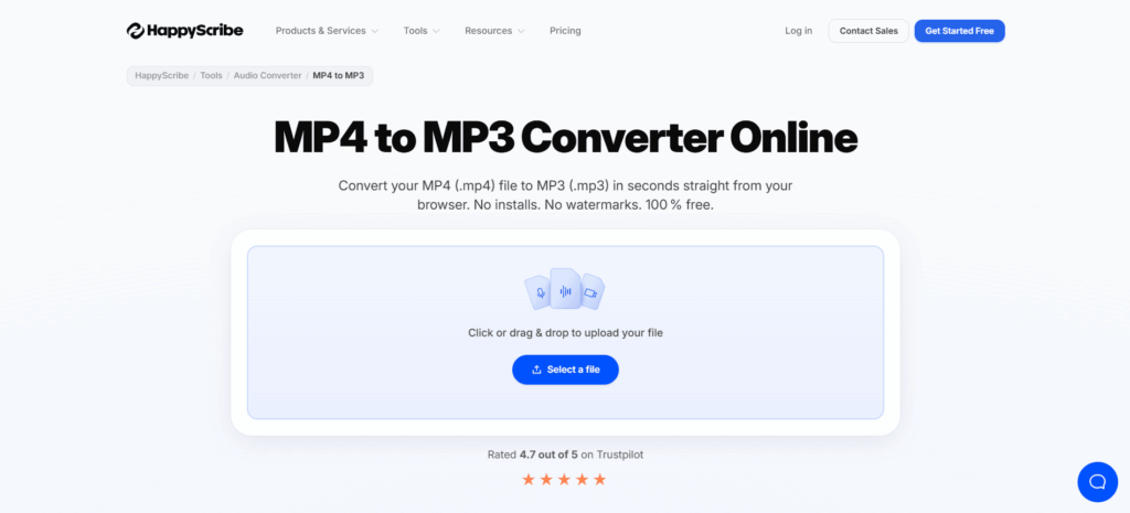 HappyScribe MP4 to MP3 Tool — Best for Subtitle and Transcription Workflows