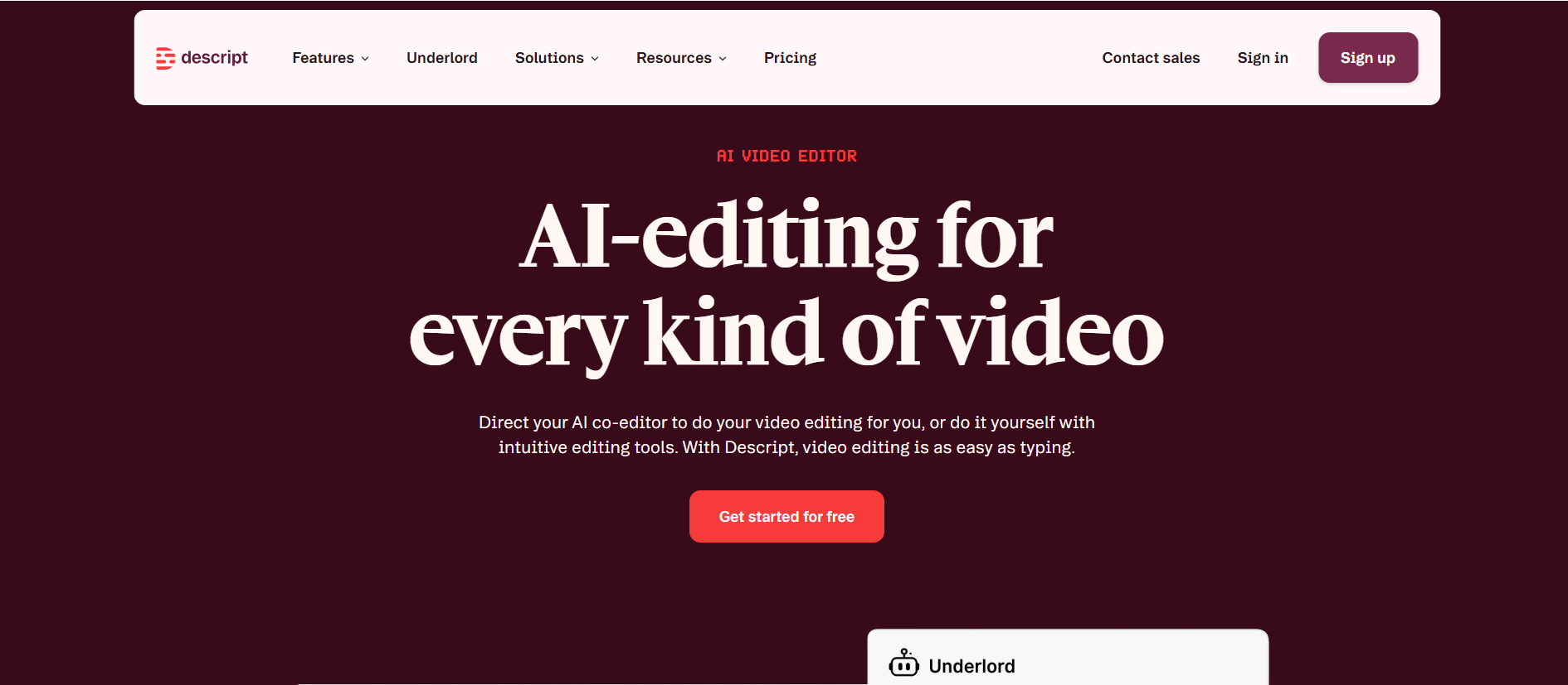 Descript — Best for Podcasts and Transcript-Based Editing