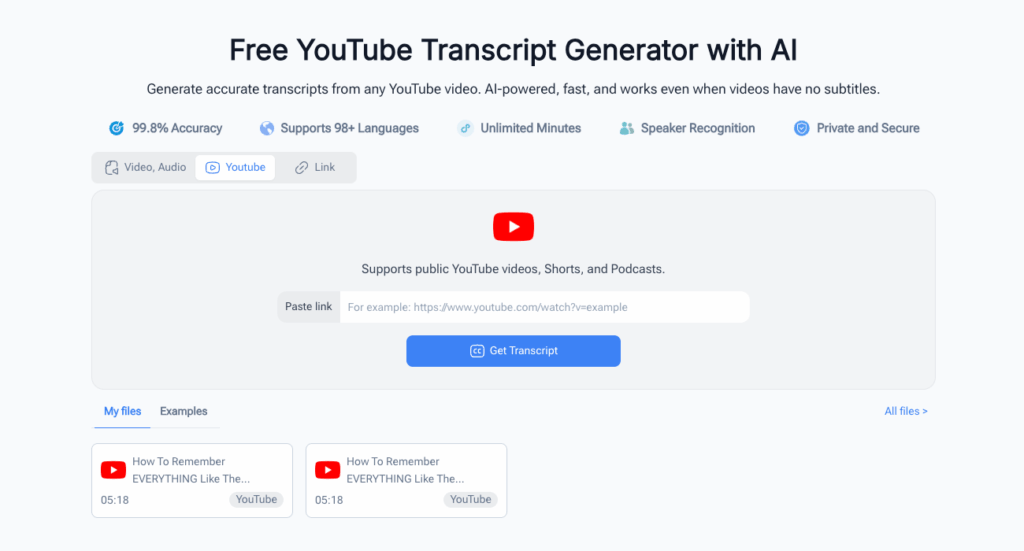 Tool 2: Audio Converter AI – AI-Powered Solution to Extract YouTube Transcript Fast