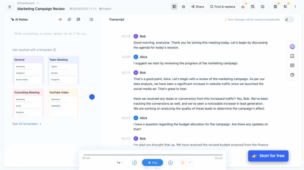 Notta – Multilingual Voice to Text with Global Reach