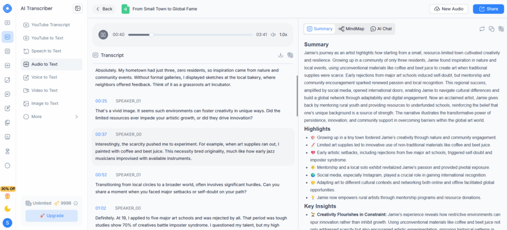 NoteGPT – MP3 Audio File to Text with Smart Summaries