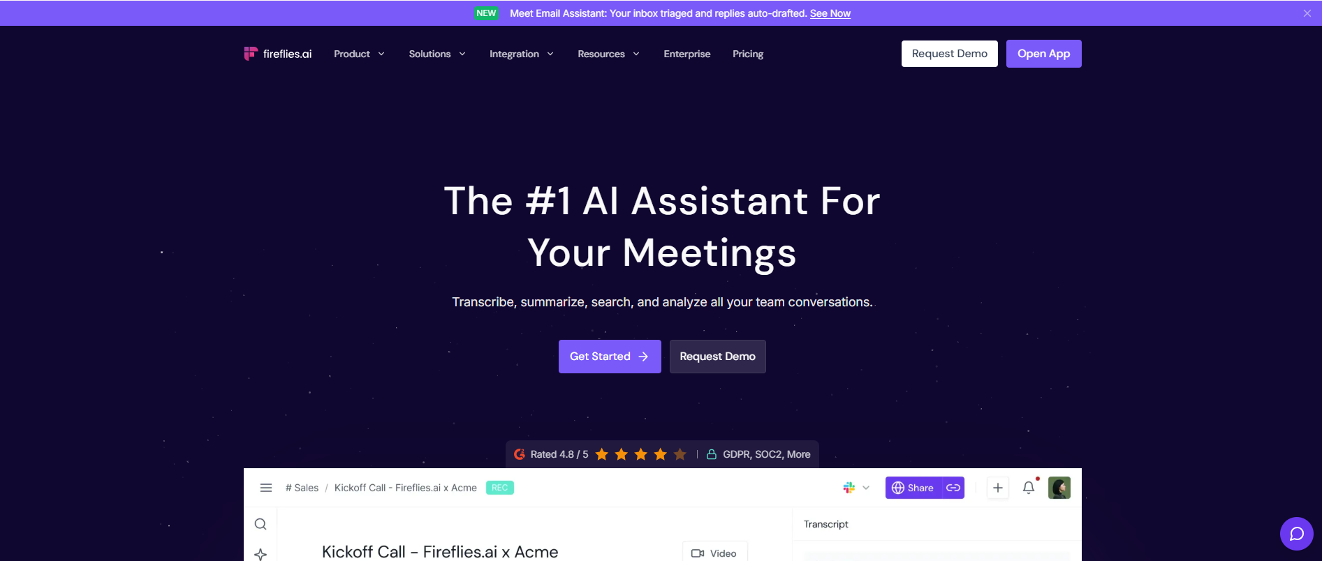 Fireflies.ai: Best for Sales and CRM Workflows