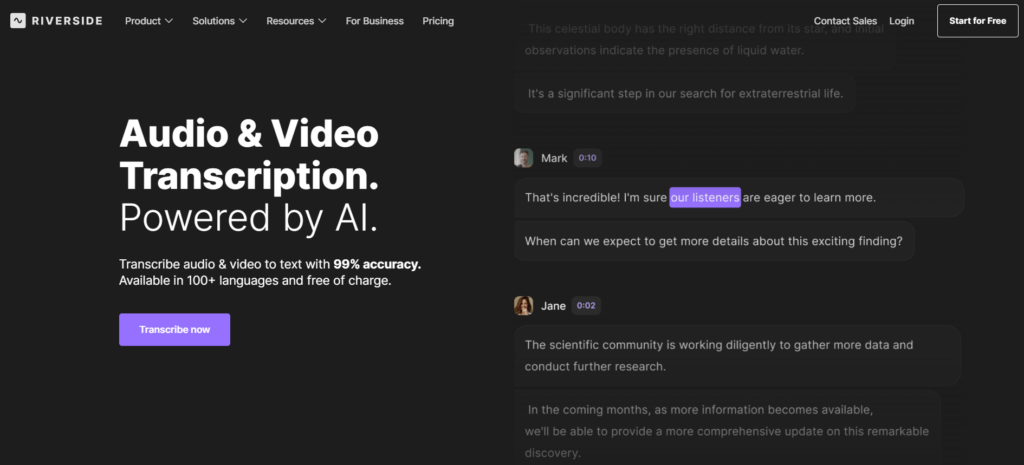 Riverside Transcriber — Unlimited Language Coverage