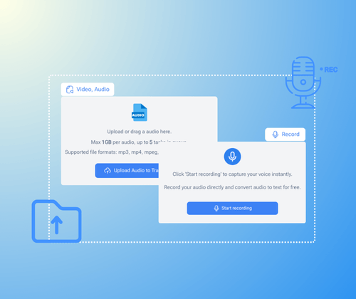 Step 1: Upload Audio/Video or Start Recording