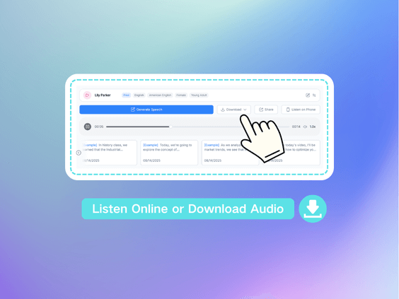 Step 3: Listen Online or Download Audio